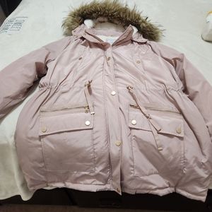 Time and Tru Women's XXL Parka Blush Pink Winter Jacket